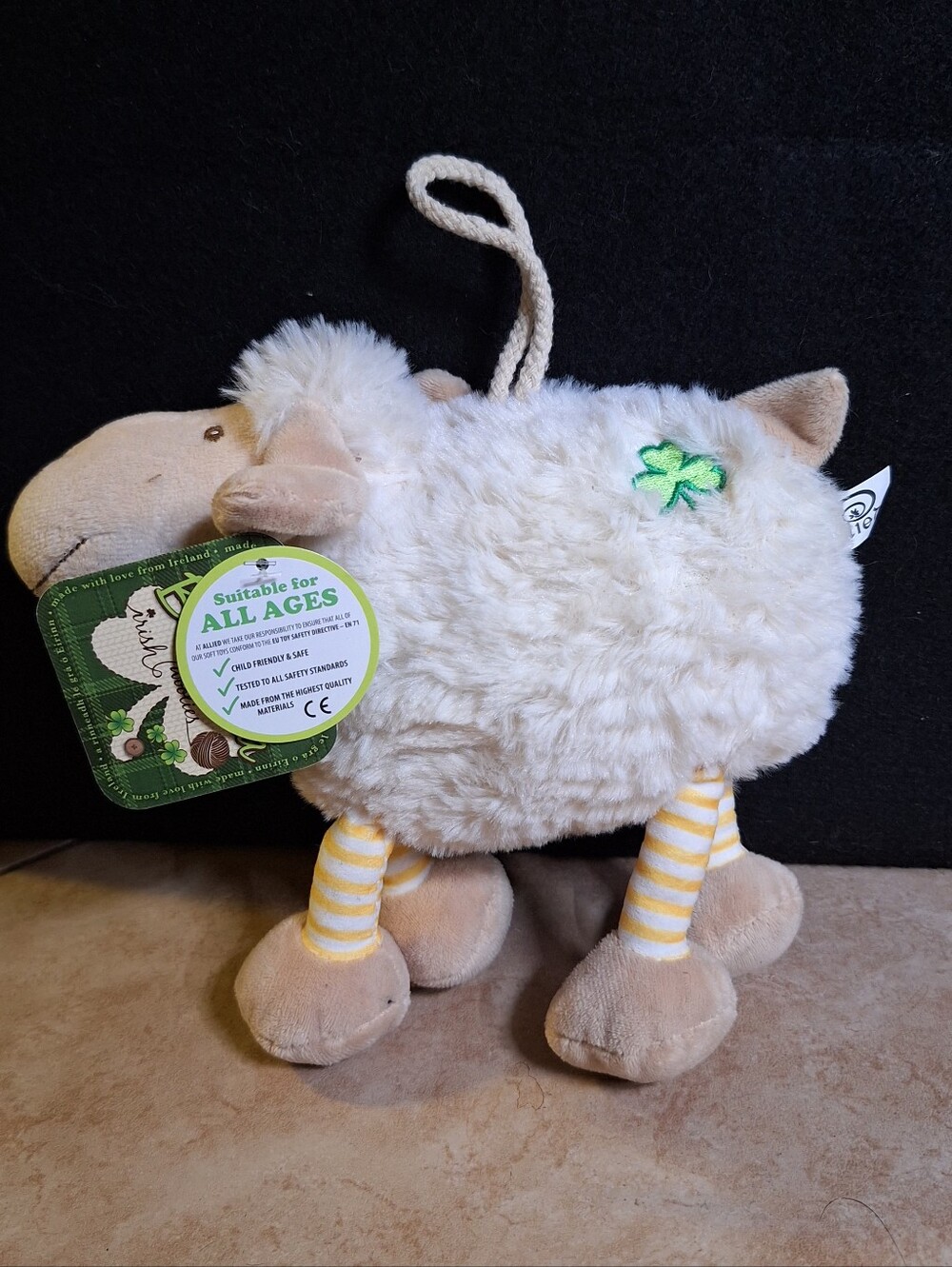 Baa Baa Irish Woolies Plush Sherpa Sheep Lamb Allied Imports 9" Shamrock